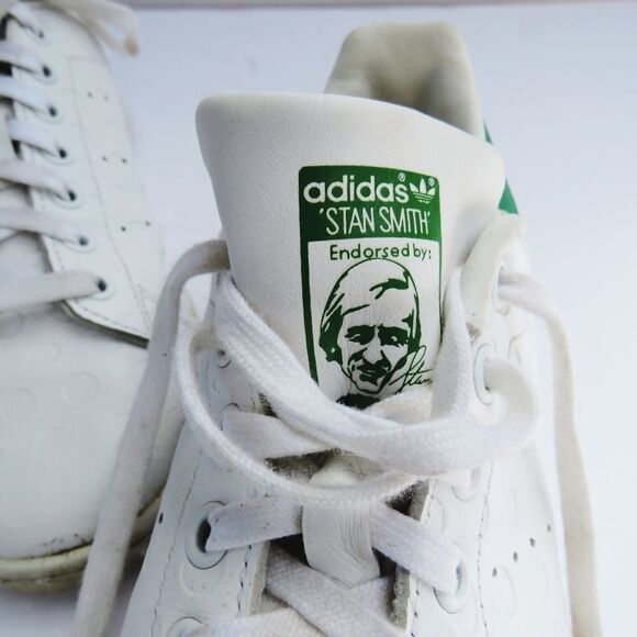 Adidas Sam Womens 8.5 40 2/3 Smith Iconic White Leather Tennis Shoes - Picture 4 of 16